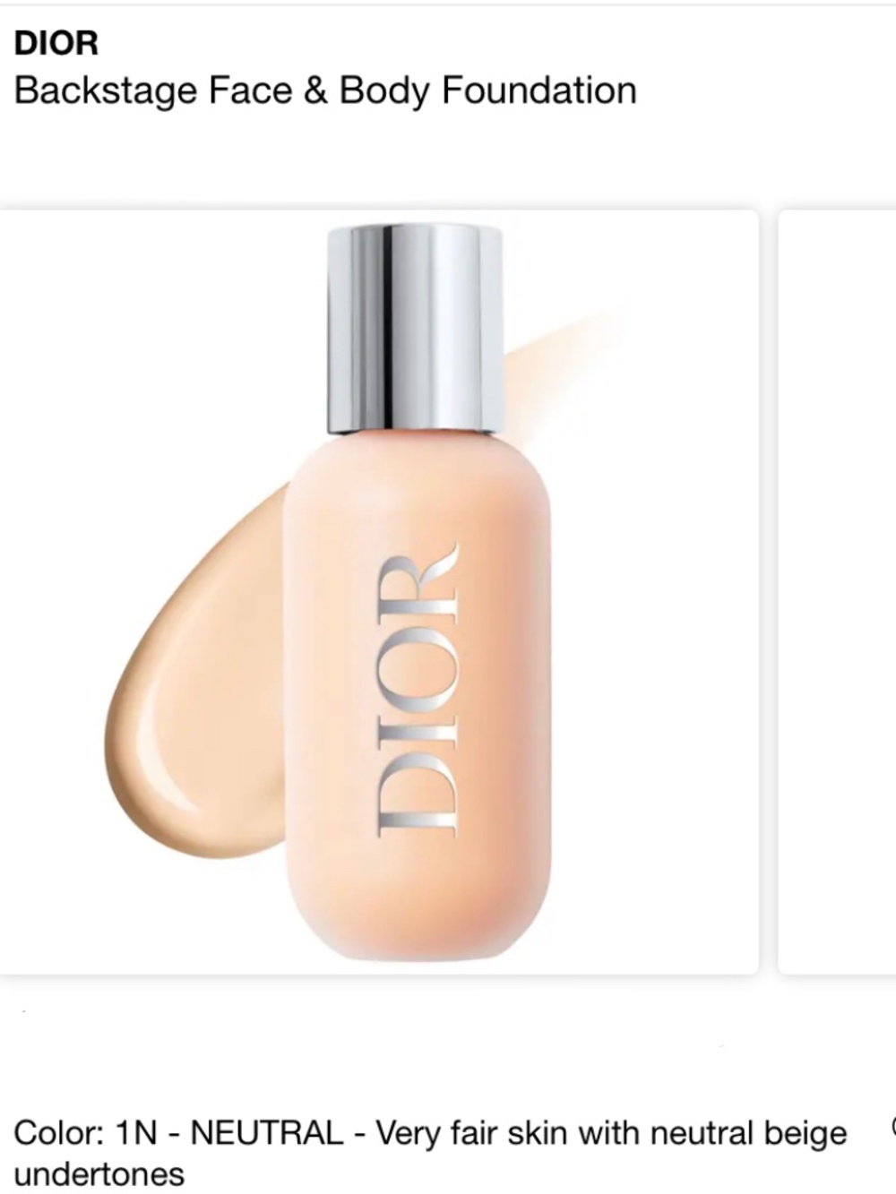 Dior face and body foundation